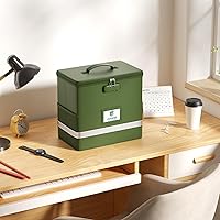 Vista 5 de Caja de archivos ignífuga con cerradura, organizador de almacenamiento de caja de documentos, adecuado para colgar carpetas de archivos