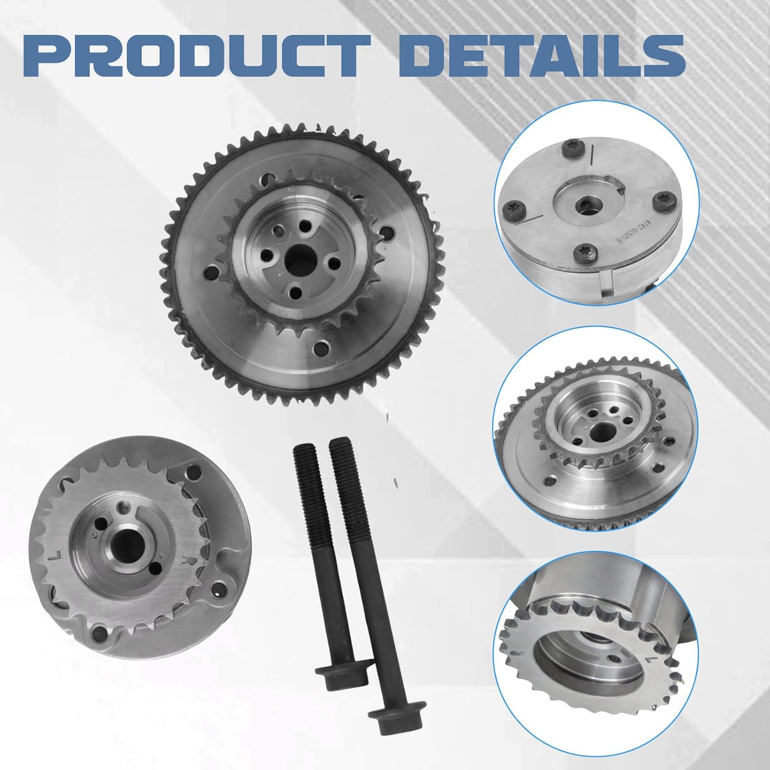 2pcs AT4Z-6C525-B Intake and Exhaust CVVT Sprockets, Fits for 2011-2019 Edge Expedition Explorer F-150 Mustang Taurus Transit MKX Mark Navigator, AT4Z-6256-B Engine Timing Gears