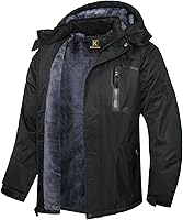Keevoom Men's Waterproof Winter Ski Jacket - Warm Fleece Lined, Windproof Hooded Snow Coat for Snowboarding & Outdoor Adventures