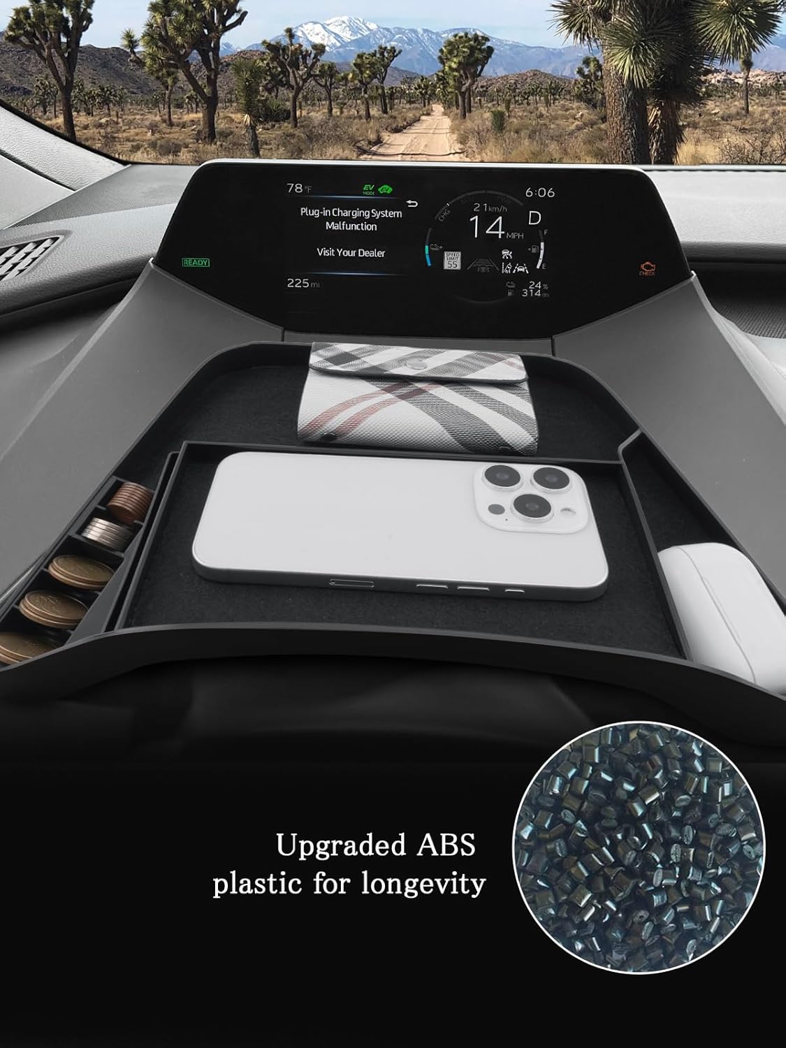 CDEFG Dashboard Storage Tray for 2023-2025 2026 Toyota Prius Compatible with 2023 2024 2025 2026 Toyota Prius Accessories Behind-Screen Dash Organizer Storage Box