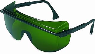 Honeywell Uvex by Shade 3.0 Safety Glasses, Scratch-Resistant, OTG, Black With Green Lens, Standard (S2508)
