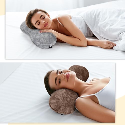 Miniatura 5 de 2 almohadas de cuello para reclinable, almohada en forma de hueso, de felpa con correa ajustable, soporte para el cuello y alivio del dolor, cojín