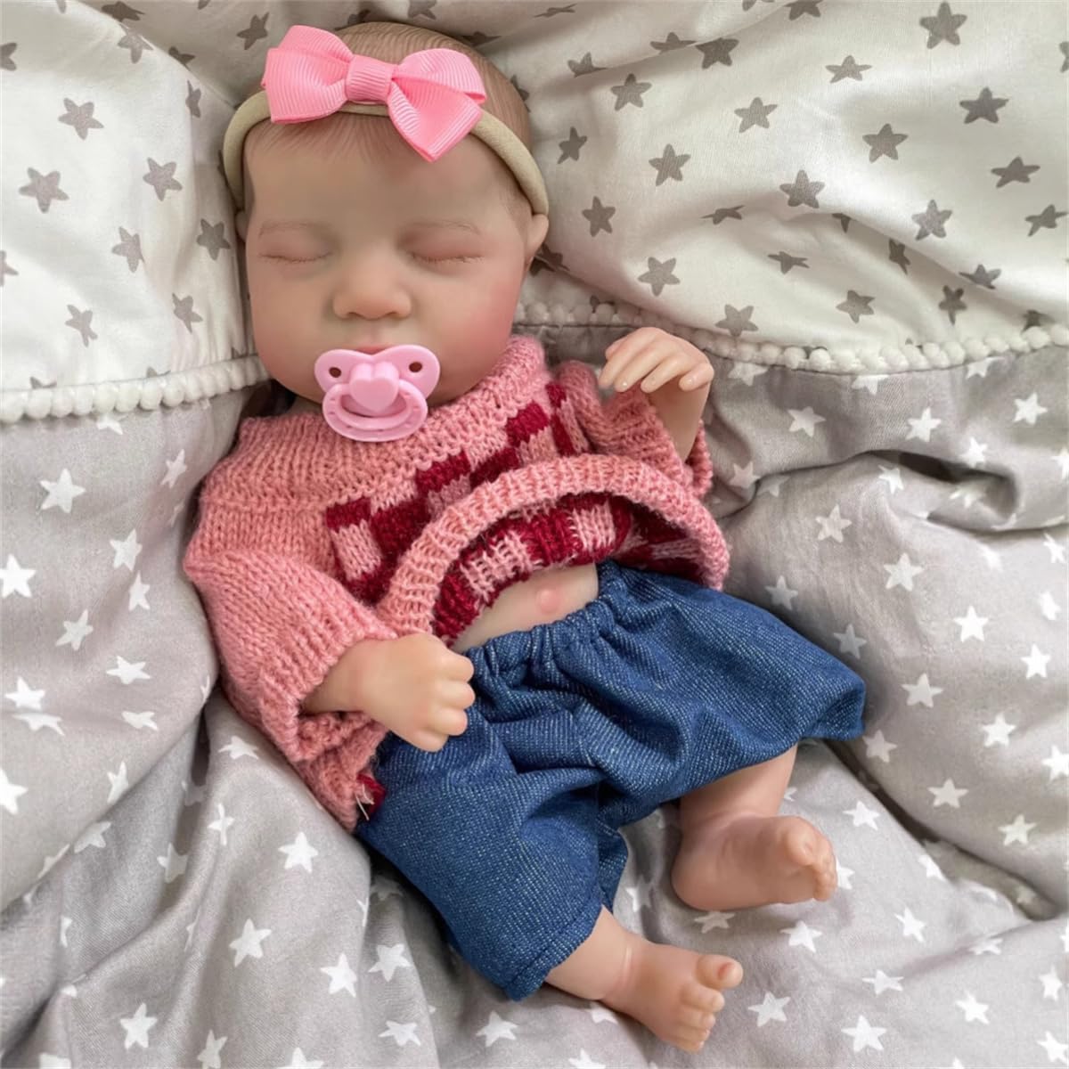 Lifelike Mini Reborn Baby Dolls Full Body Silicone Girl 12 Inch Realistic Newborn Dolls with Feeding Accessories & Gift Box Real Life Baby Dolls Toys Set Birthday Gifts for Kids Girls Age 3+ image 2