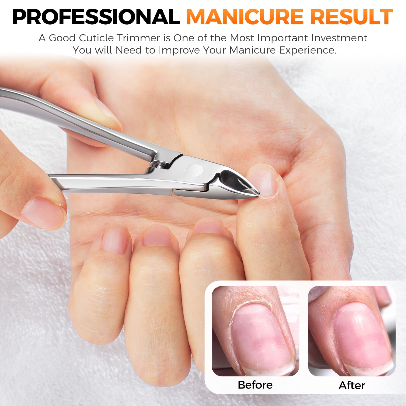 Nail Cuticle Nippers, Professional Precision Cuticle Cutter Ultra Sharp Stainless Steel Cuticles Trimmer Clippers 1/2 Jaw - Image 2