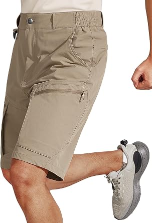 Mens Hiking Cargo Shorts Lightweight Tactical Quick Dry Shorts for Men Travel Work Casual