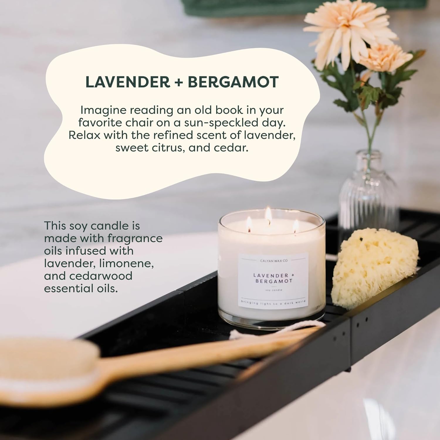 Calyan Wax Co. Everyday 3 Wick Scented Candle Gift Set - 4 Luxury Scented Candles - 43 Hour Burn - 3 Wick Non Toxic Soy Wax Candles - Long Lasting Large Glass Jar Candle for Home - 14.9oz - Image 2