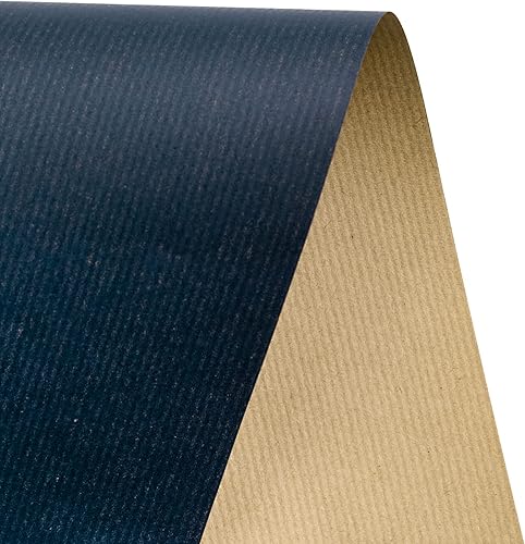 Miniatura 6 de RUSPEPA Rollo de papel kraft azul marino  17.5 pulgadas x 32.8 pies  Papel de estraza forrado teñido reciclable perfecto para manualidades, arte,