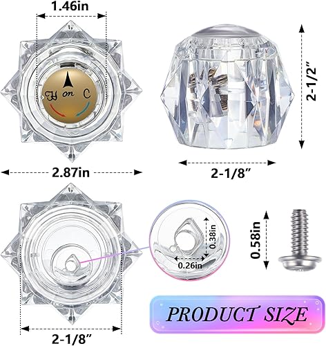 Miniatura 2 de Dreyoo Mango de grifo compatible con Delta Faucet RP2391, kit de manija de perilla transparente simple con orificio de desplazamiento para