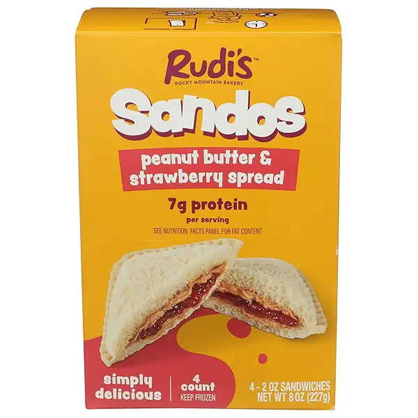 Rudis Bakery Peanut Butter & Strawberry Spread Sandos, 8 OZ 1