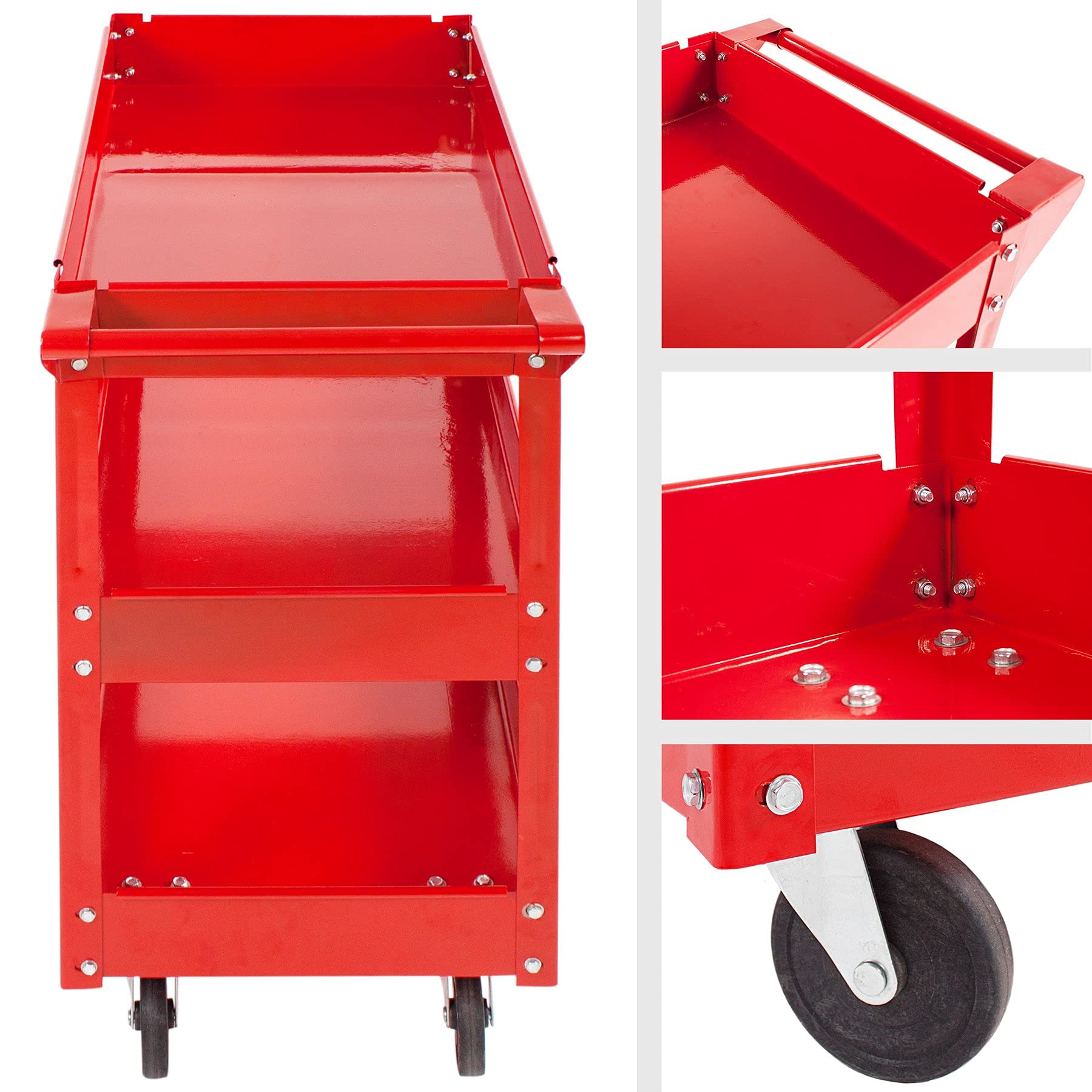 tectake Carrello Porta Utensili da Officina Montaggio - Modelli Differenti - (3 Piani | No. 400880)