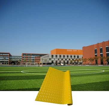 Garage Floor Mats, Floor Protector Mat, Car Parking Mats with Embossed Diamond Plate Pattern, Diamond PVC Plate Garage Flooring Rolls for Garage Floor Under Car Trailer Truck,Yello