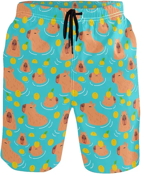 JHKKU Men's Swim Trunks Board Shorts Quick Dry Swimsuit Swimwear Holiday Party Bathing Suit