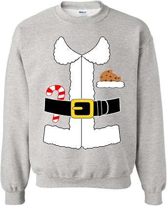 Christmas Santa Claus Suit Costume Crewneck Mens Sweatshirt, 100% Cotton