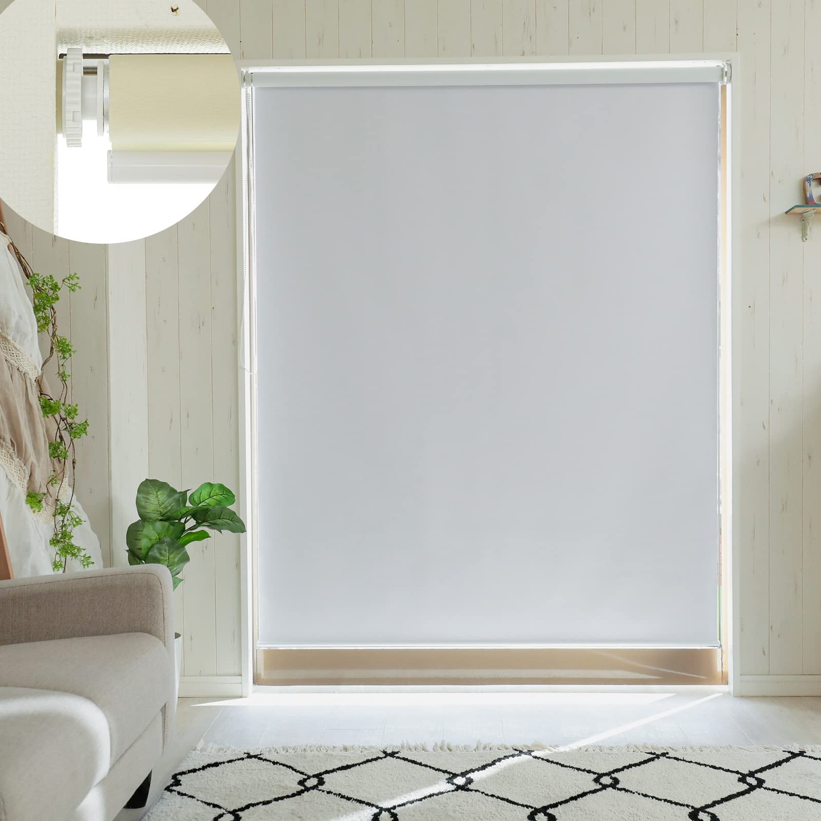 ロールスクリーン つっぱり 幅120cm ホワイト Amazon｜グラムスタイル ロールスクリーン 突っ張り式 スリム 1