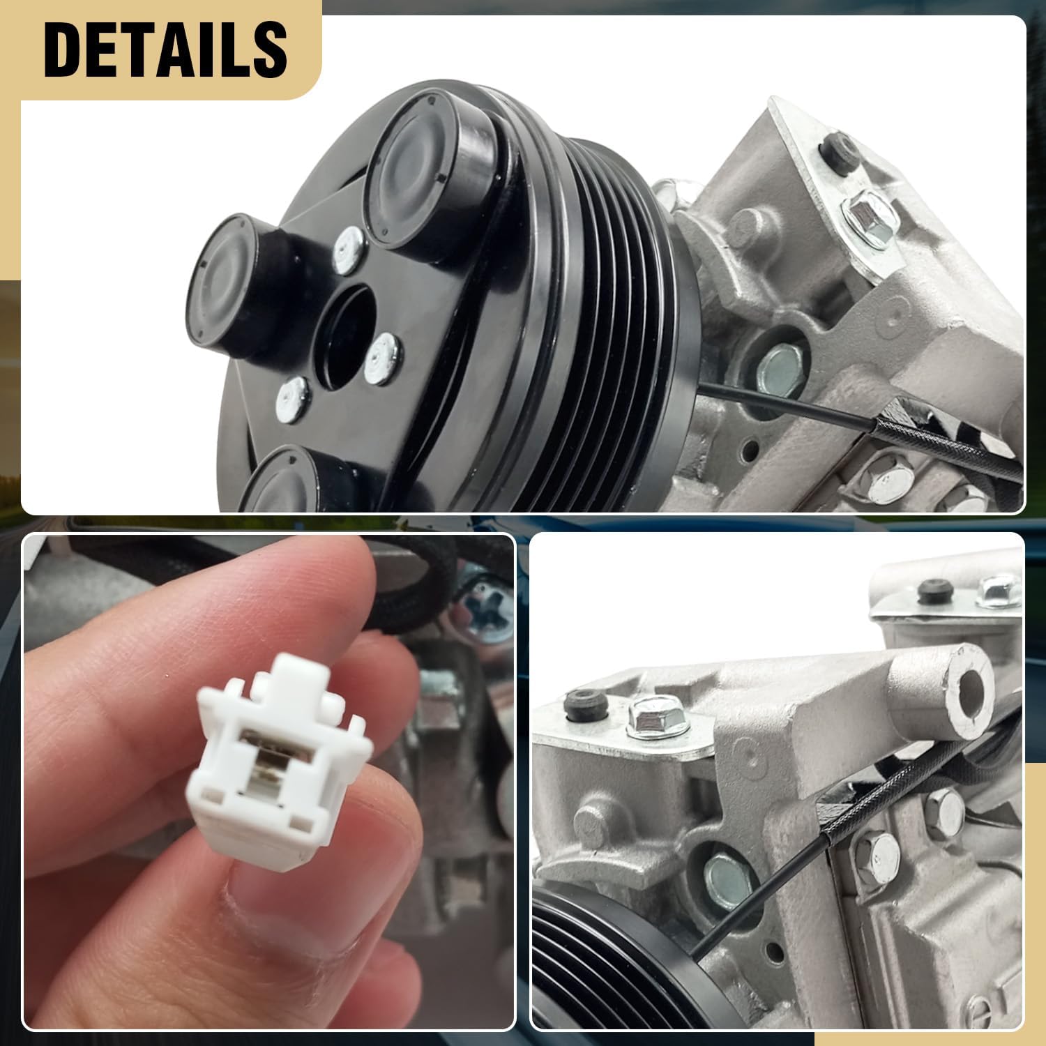 Air Conditioner AC Compressor with Clutch for Mazda 3 2004-2009 2.0L 2.3L, for Mazda 5 2006-2010 2.3L, CO 10759C，Replaces BP4S61K00, CC4361450E