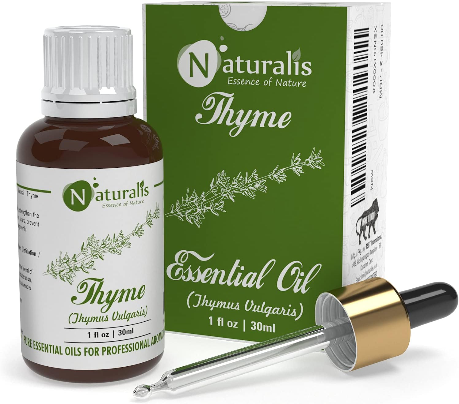 Naturalis Essence Of Nature Thyme Essential Oil 100% Undiluted Pure And Natural Therapeutic Grade For Skin Conditions, Clear Breathing, Coughs And Hair Growth - 30Ml