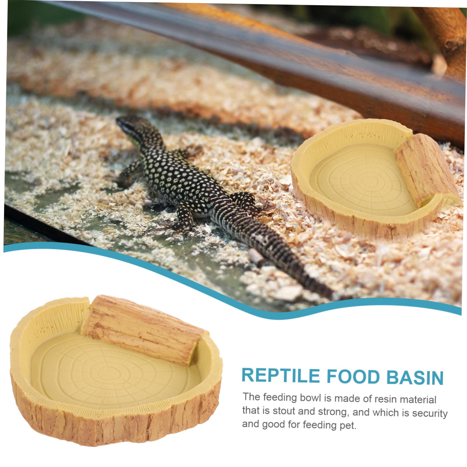 Ciotola per Rettili in Resina Solida Ciotola per Cibo e Acqua per Rettili Adatta Lucertole Tartarughe e Piccoli Animali Domestici