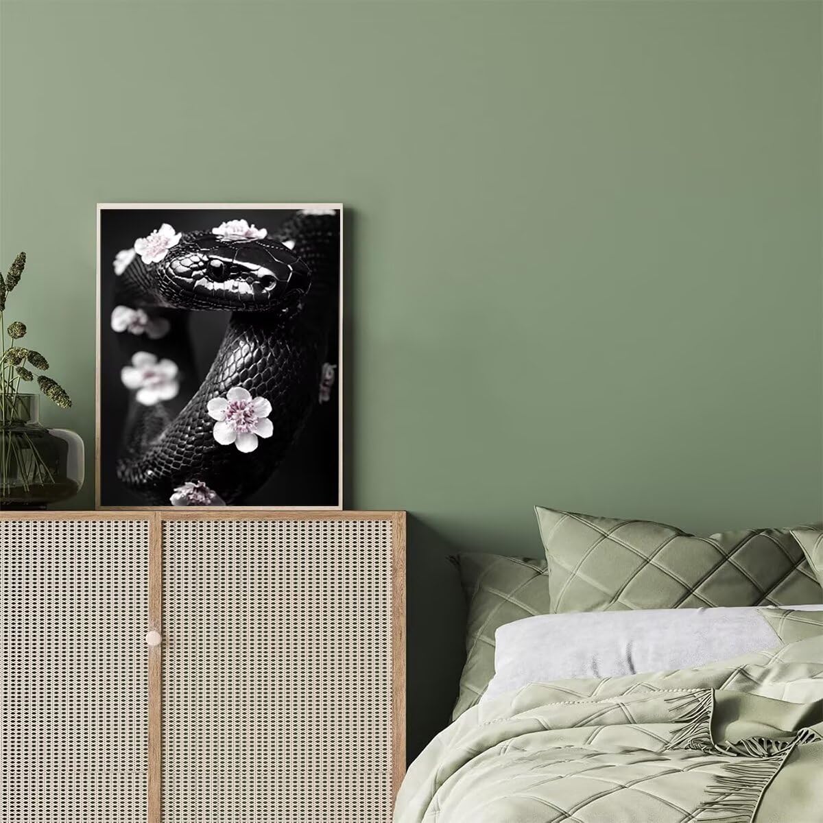 Dipingere con i Numeri Serpente, Paint by Numbers Adulti Fiore, Fai da te Creativi Adulti Quadri da Dipingere Numerati Kit per Decorazione Della Parete di Casa, Regalo 80x110 cm Senza Cornice R5-0