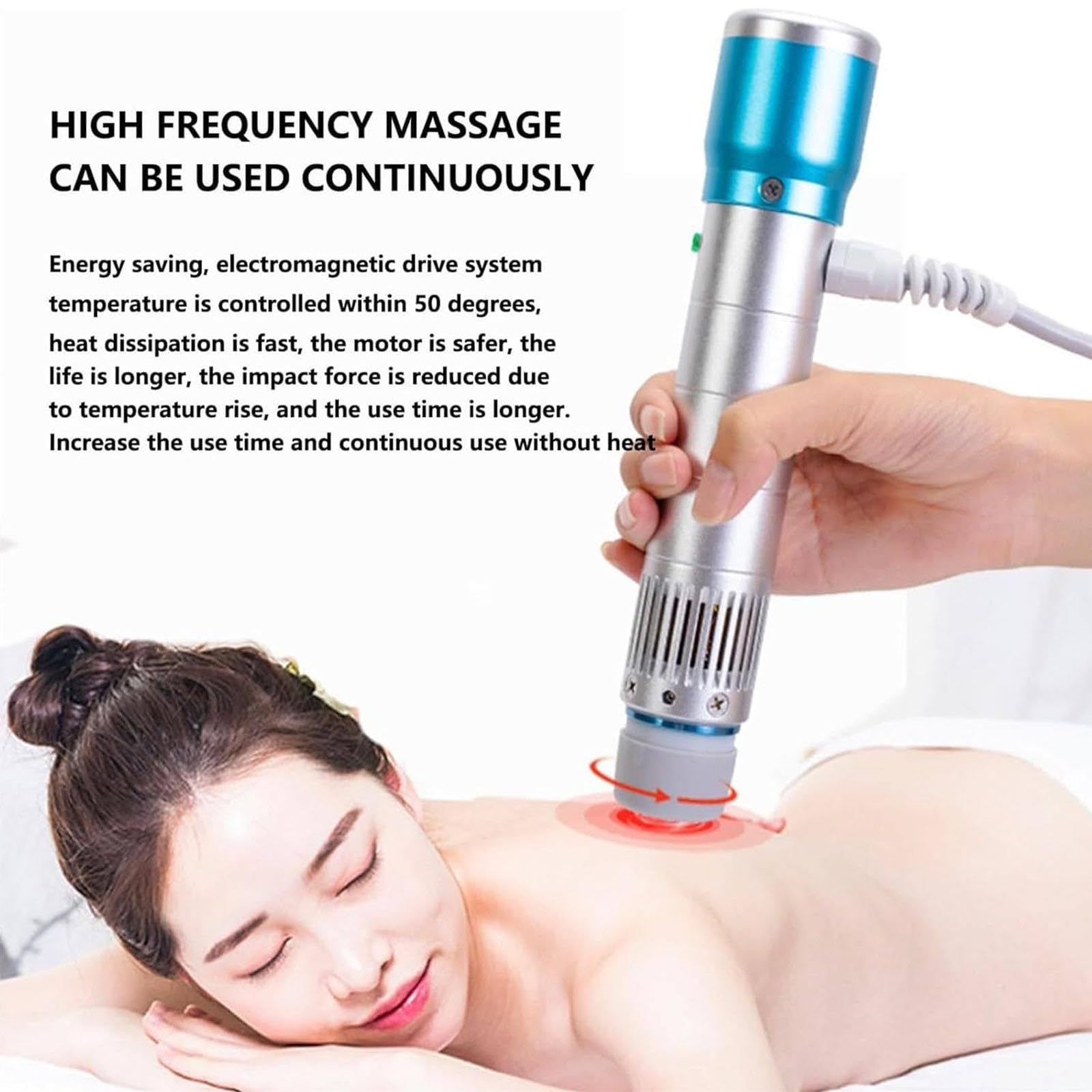 PixCy Máquina Portátil Terapia Ondas Choque,Máquina Terapia Ondas Choque,Masajeador Profesional Ed Dispositivo Terapia Ondas Choque Extracorpóreas,con 11 Cabezales De Masaje Diferentes