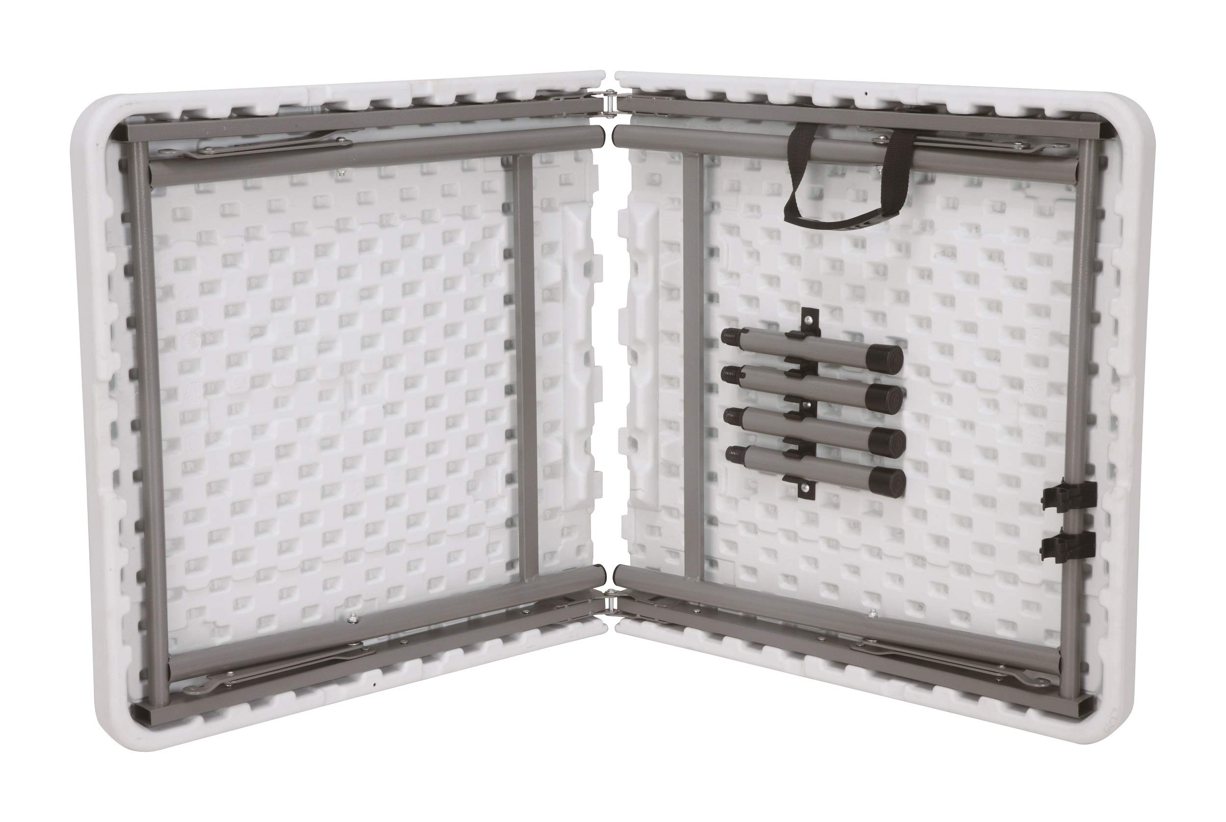 chiner Mesa Plegable 122 cm de Polipropileno y Acero | Patas plegables, Asa integrada, Interior y exterior, Para buffets, fiestas y banquetes
