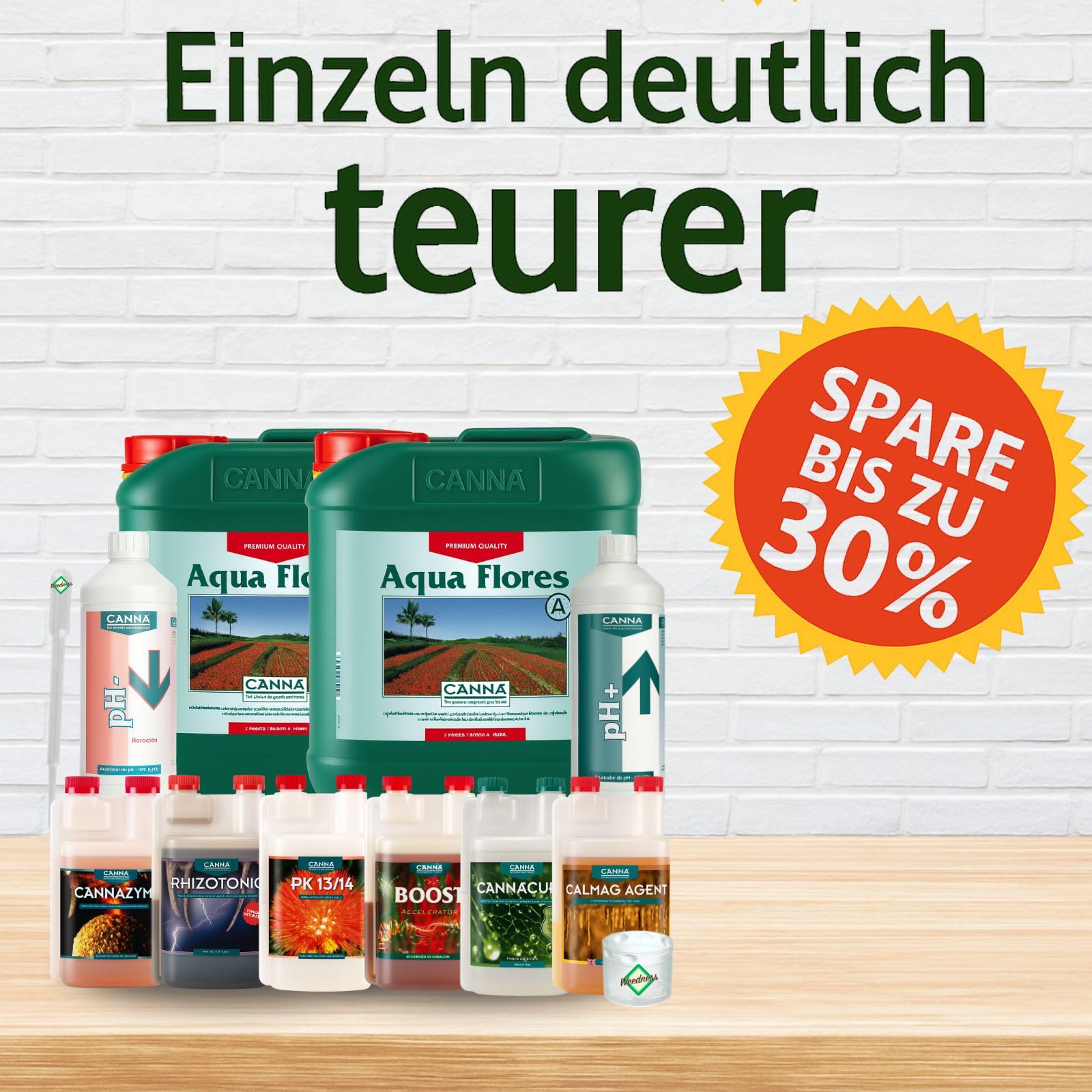Weedness Canna Aqua Dünger Set BIG – Kit de fertilizantes Aqua gran volumen