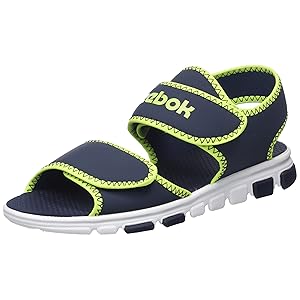 Reebok Baby-Jungen Wave Glider III Sportsandale, Vector Navy/Acid Yellow/FTWR White, 25.5 EU