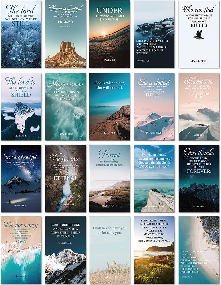 Buy 60 Mini Inspirational Christian Greeting Cards of Encouragemen