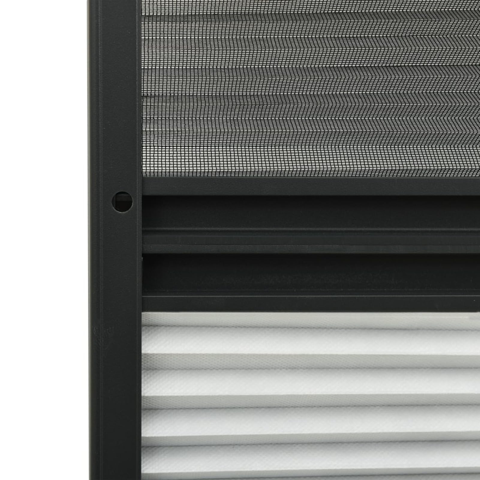 Insektenschutz-Plissee für Fenster, Fliegengitter Fenster, Fliegenschutz Fenster, Pollenschutzgitter Fenster, Insektengitter Fenster, Insektennetz, Fensternetz, Alu 60x80 cm mit Jalousie