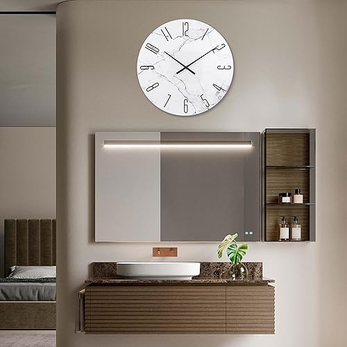 Miniatura 6 de Relojes de pared de cristal de 24 pulgadas para decoración de sala de estar, relojes de pared decorativos que funcionan con pilas, relojes de cocina