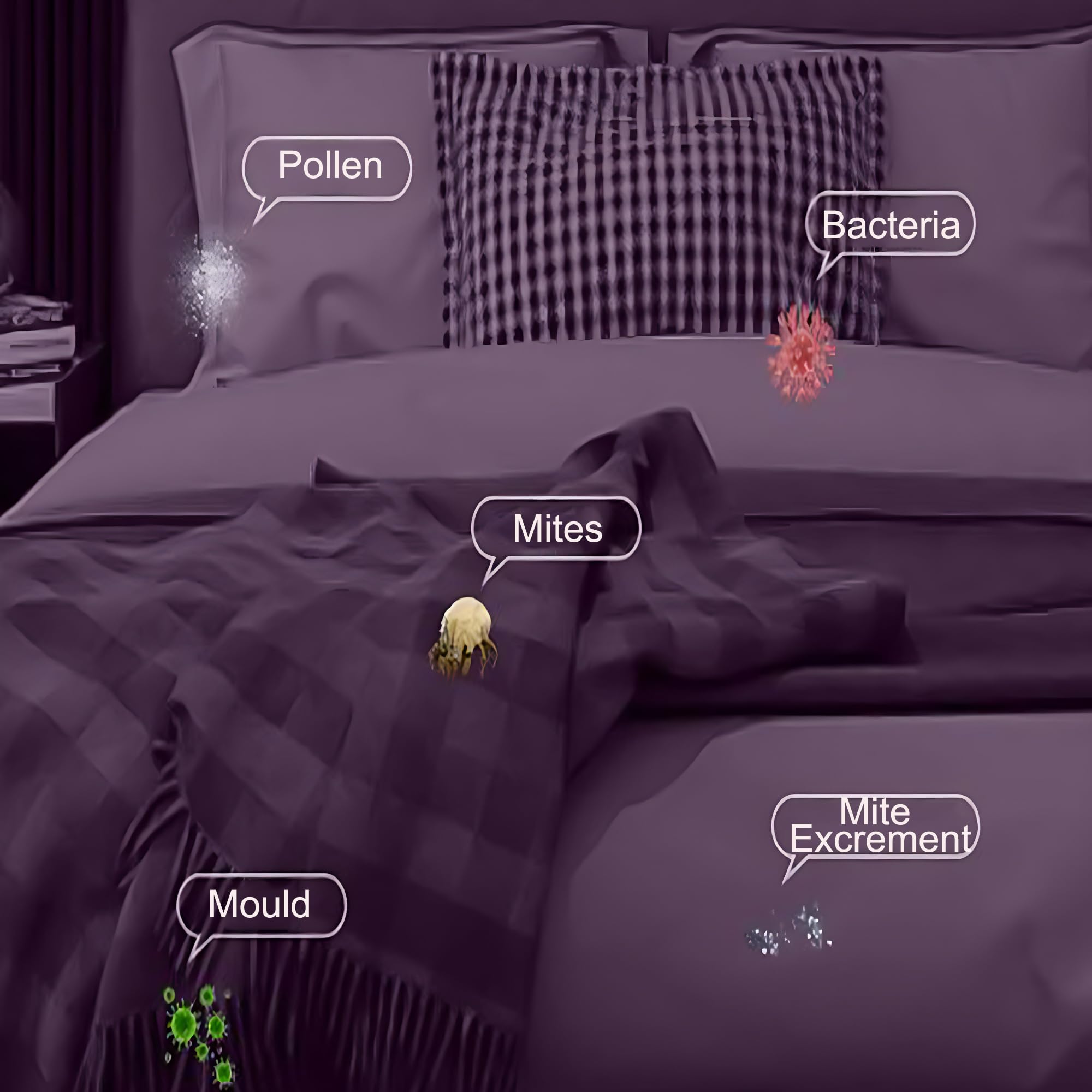 Aspirador de ácaros 14 kPa, velocidad de esterilización con lámparas UV LED, aspirador de colchón con detergente y vibración de alta frecuencia