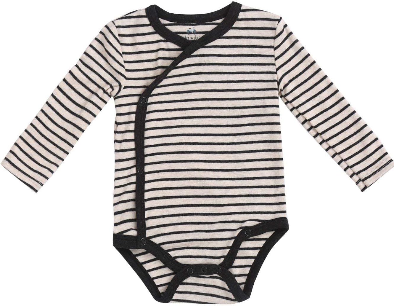 Asher and Olivia Baby Boy's 3-Pack Long-Sleeve Kimono Bodysuit Set: Side Snap Infant Clothes Bundle - Image 3