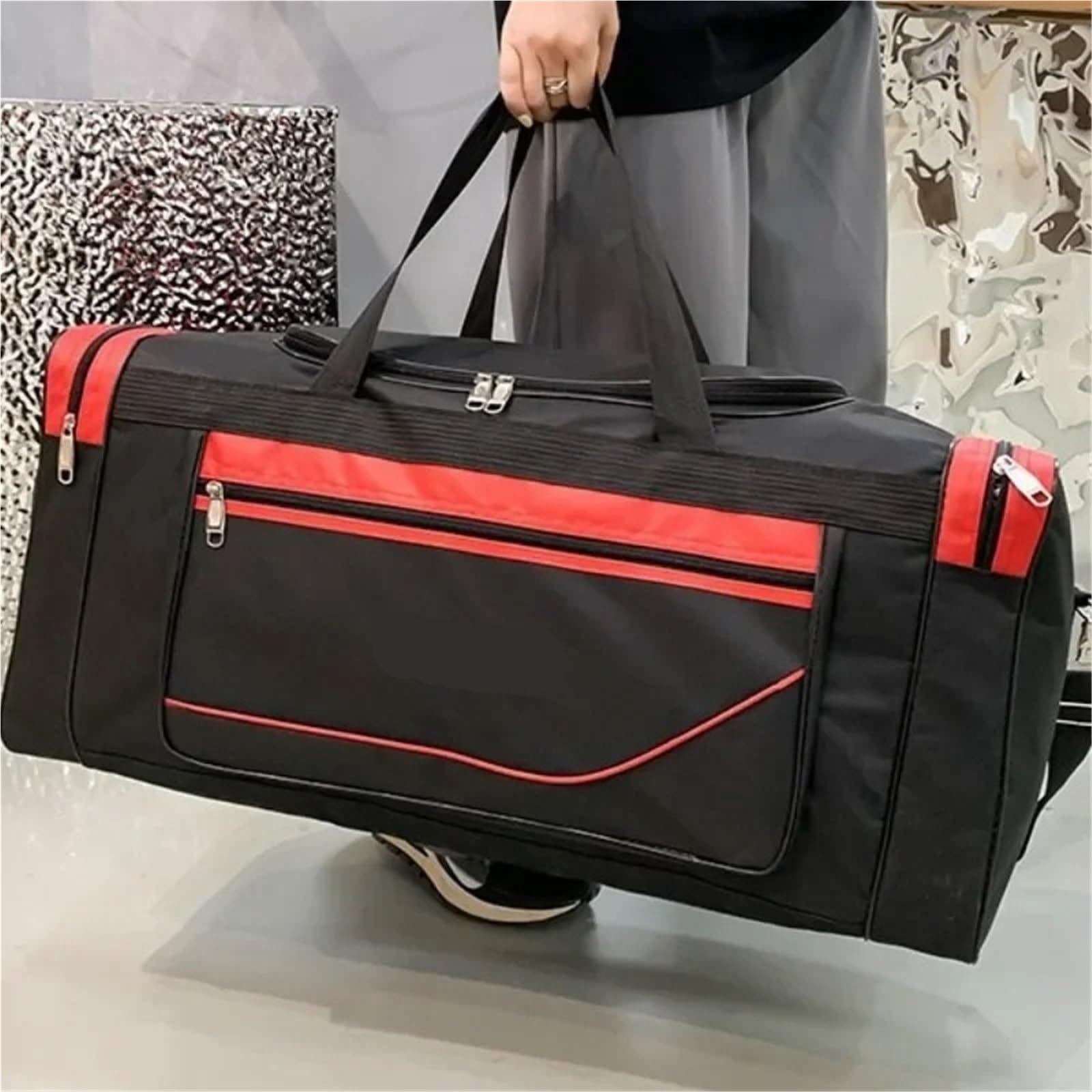 borsone palestra uomo Borsone da viaggio | Borsa da viaggio da uomo Borsa da palestra for weekender di grande capacità Borsa da notte sportiva(Red)