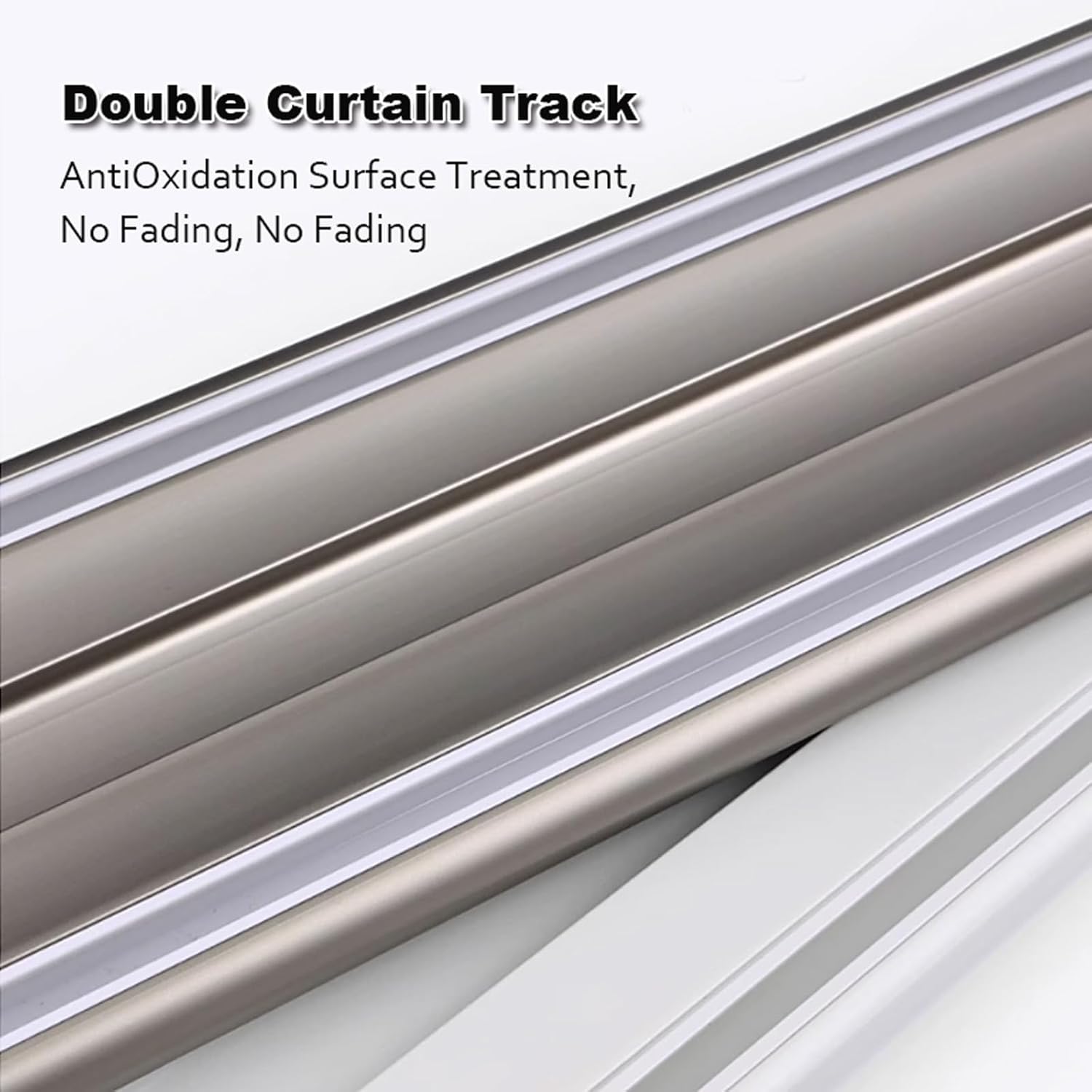 Double Curtain Track Heavy Conjoined Curtain Rails Ceiling Track for Curtains Sliding Curtain Rod for Bedroom Kitchen Window(White,400cm(4 * 100cm))