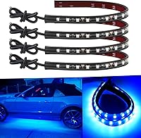 Vista 10 de Tira de luz LED de 12V 32CM Impermeable Tiras de luz LED verde para coches, motocicletas, carrito de golf, interior y exterior, barco marino 12V