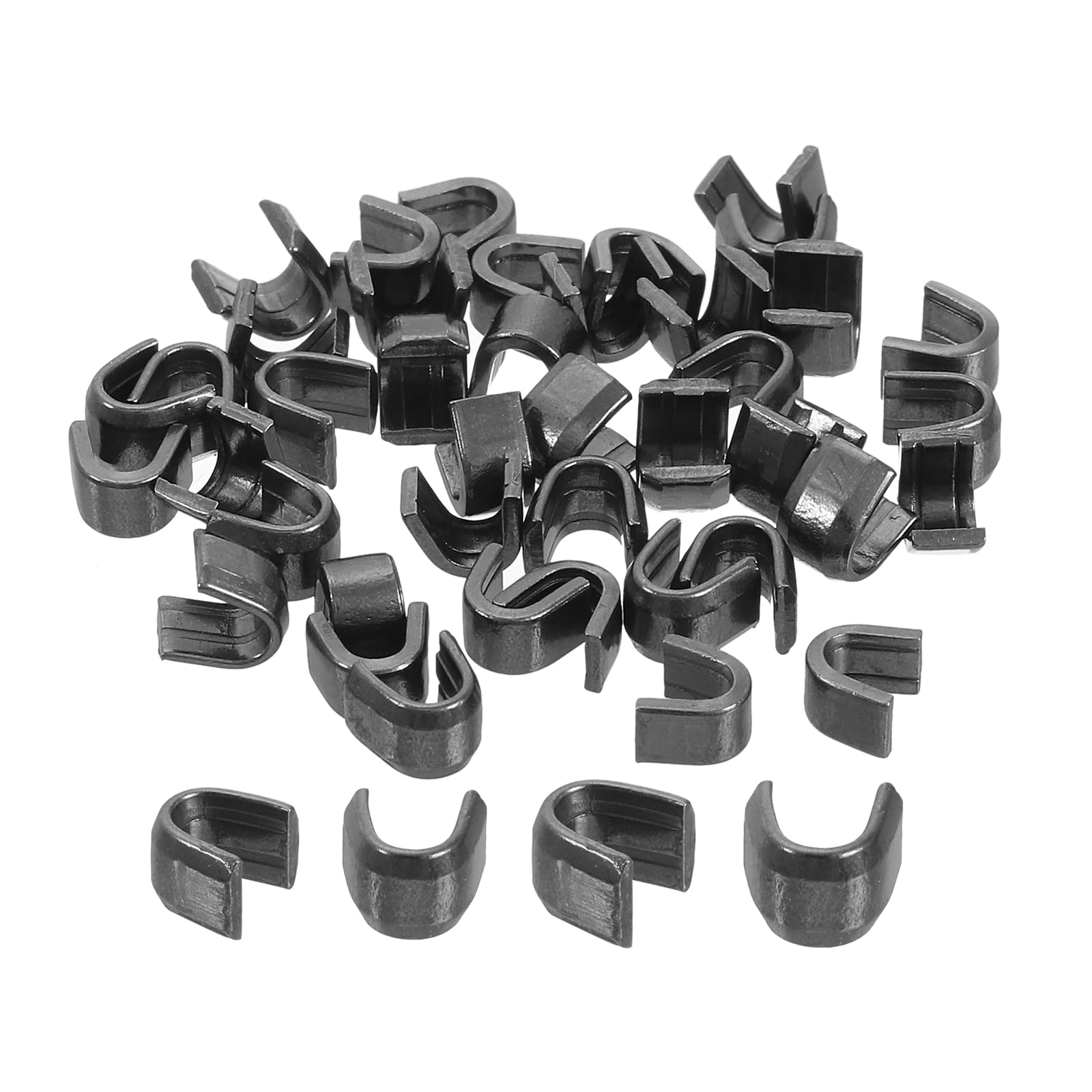 uxcell 40Pcs Zipper Slider Retainers - #8#10 U Shape Top Stoppers for Bags Coats Jackets Closed-end Zippers Replacing, Metallic Black(Each Size 20Pcs)