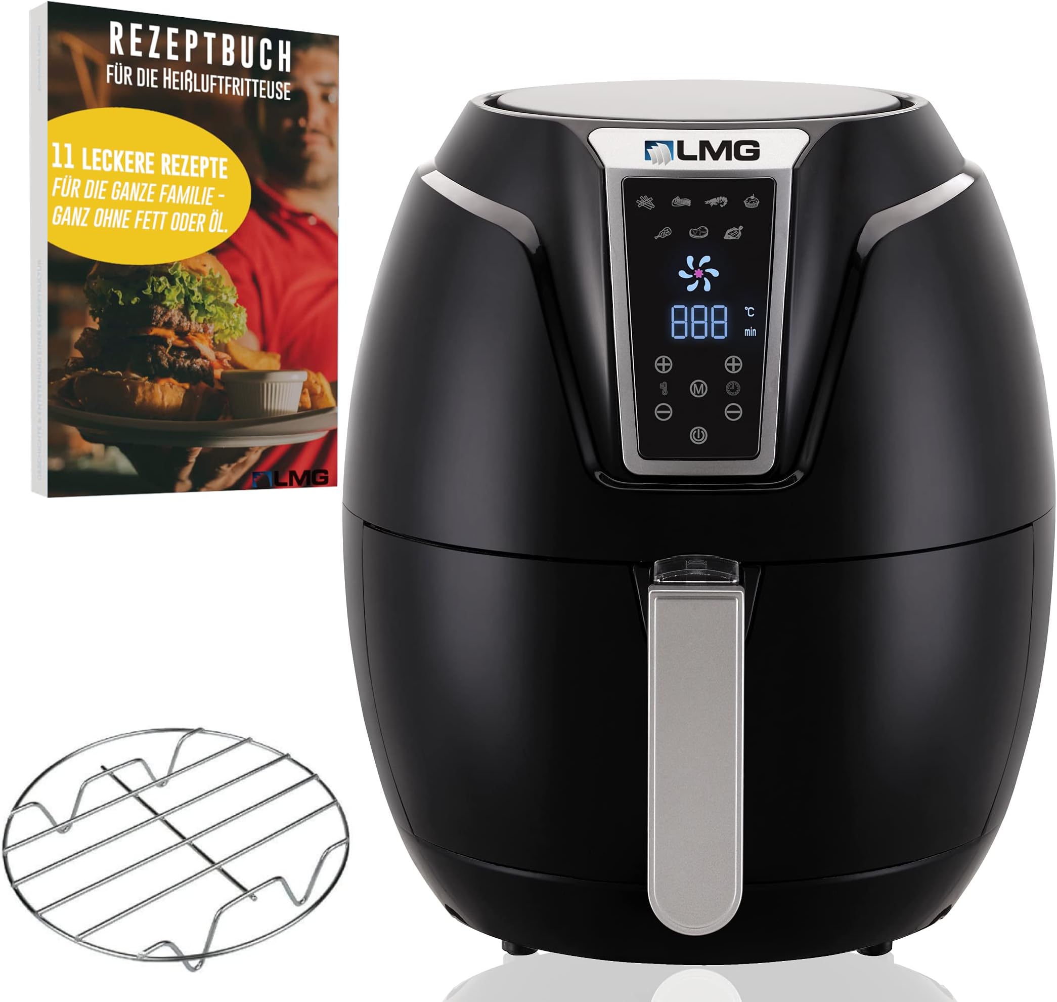 Gourmetmaxx Heißluft Fritteuse 9 In 1 Test GOURMETmaxx Heißluftfritteuse 2,3L | Airfryer mit 60 Minuten Timer und