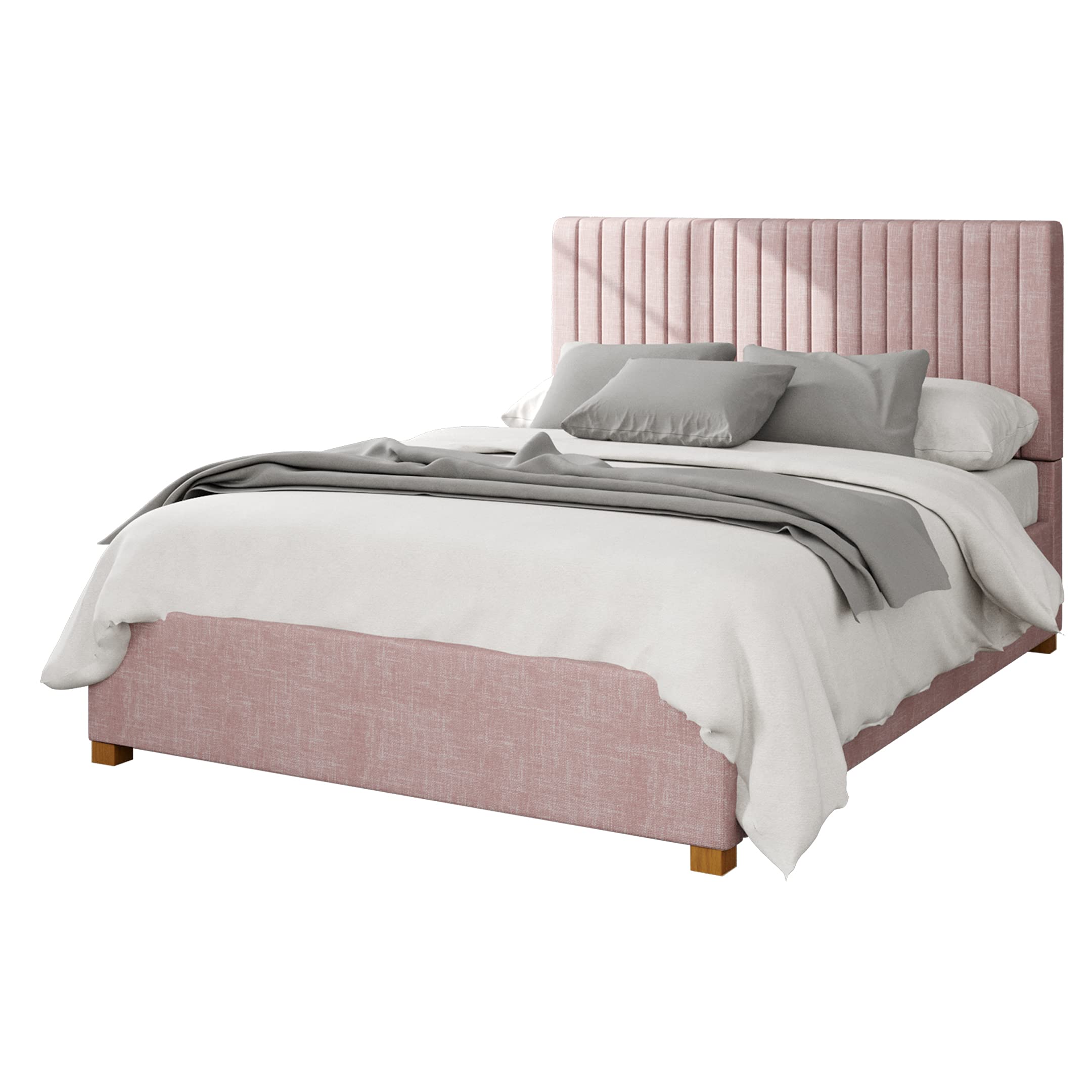 Grant Upholstered Ottoman Storage Bed, Pure Pastel Cotton Fabric