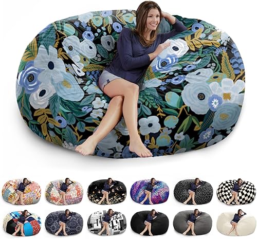 HOWSEESNOW Funda para puf gigante de 6 pies, suave y esponjoso de terciopelo holandés (sin relleno, solo cubierta), cómoda funda de puf de 6 pies,