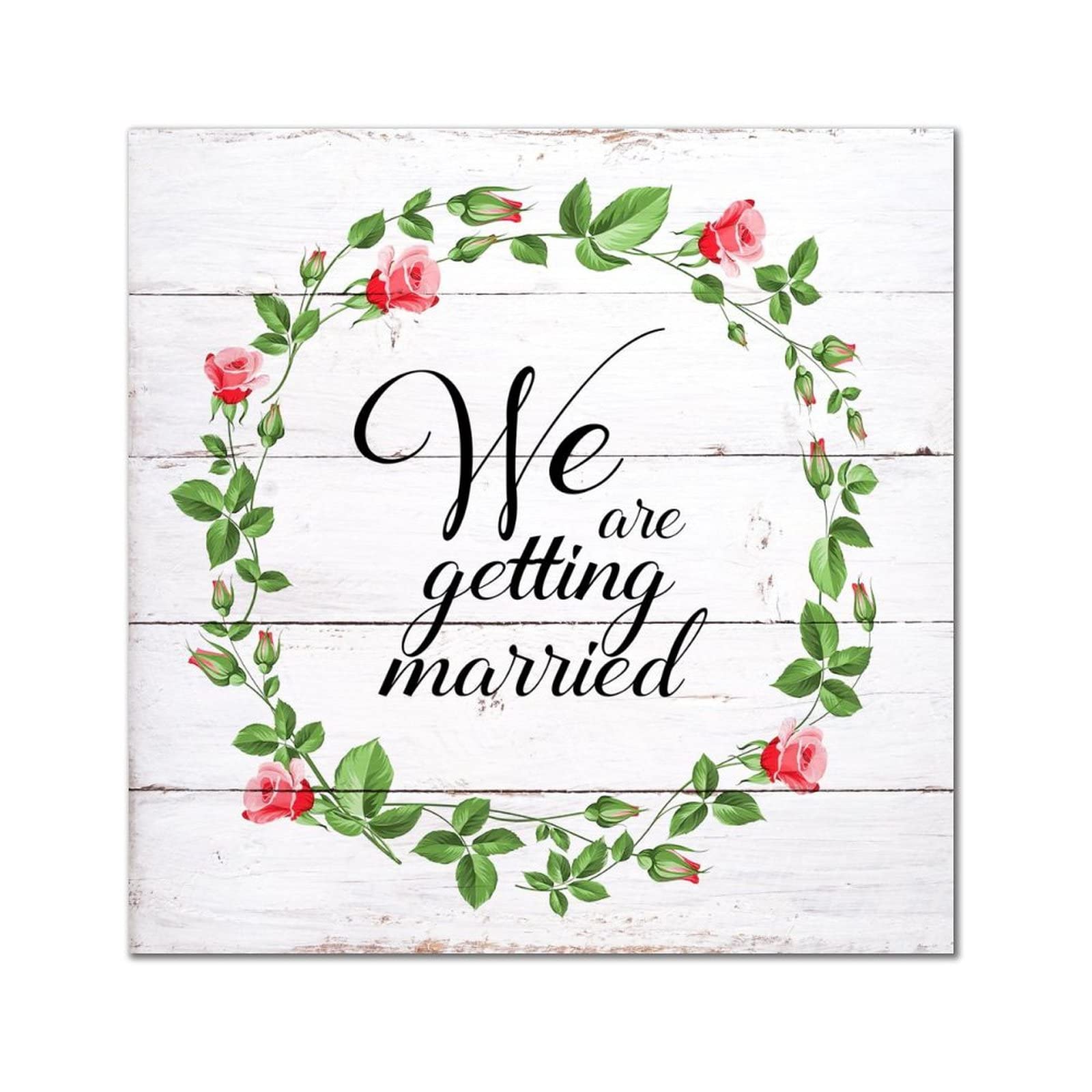 Plaque murale rétro en bois de 30cm pour mariage - 6
