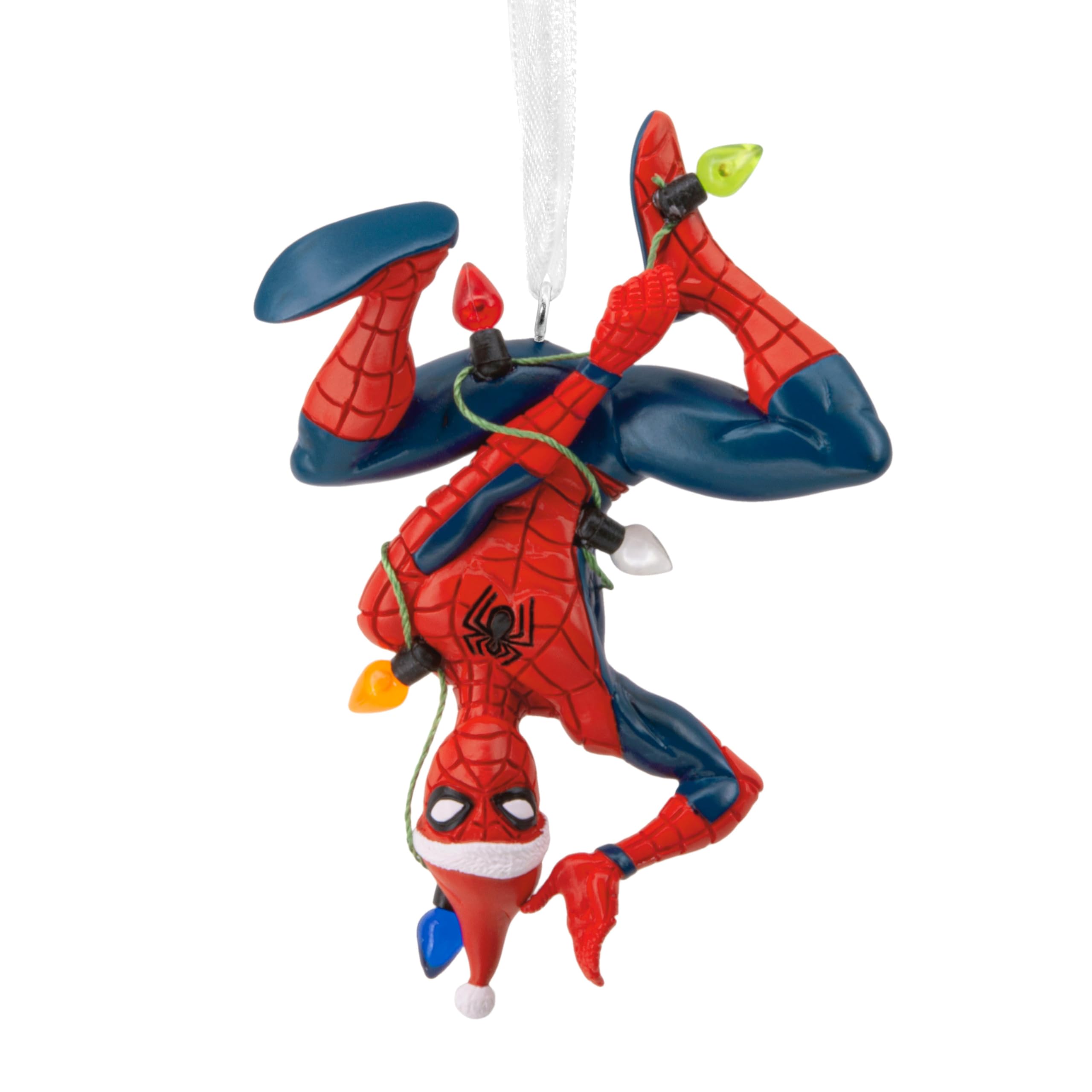 Hallmark Red & Blue Collectable Marvel Spider-Man Tangled In Fairy Lights Ornament
