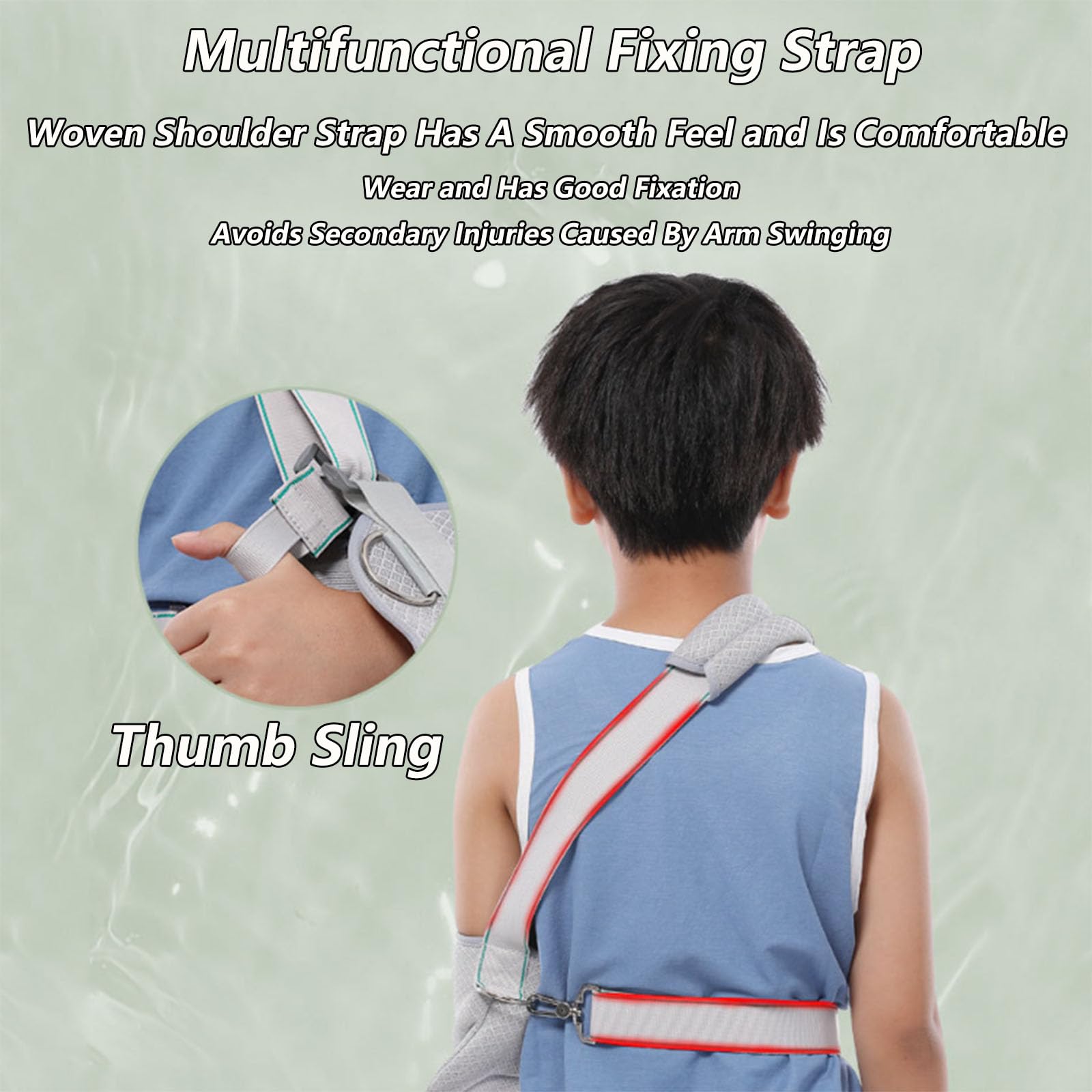 SFKLYU Cabestrillo Brazo Transpirable Niños, Inmovilizador Hombro para Niños Pequeños, Soporte Hombro O Lesión Hombro para Niños, para Fracturas, Dislocaciones,L