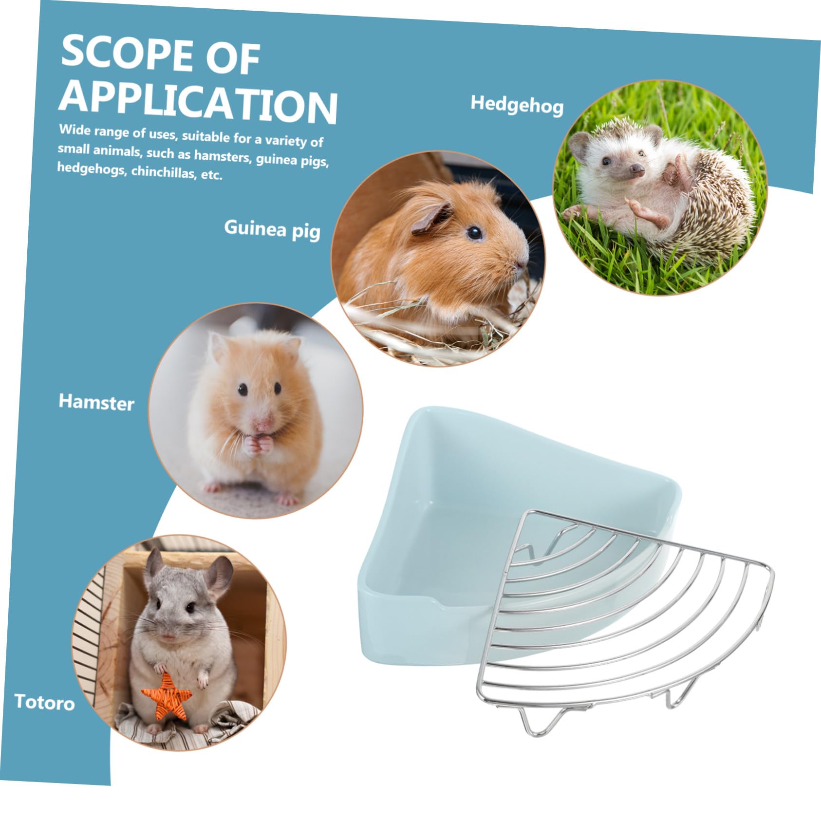 NOLITOY Keramik Dreieck Hamstertoilette für Kaninchen, Leicht zu Reinigen