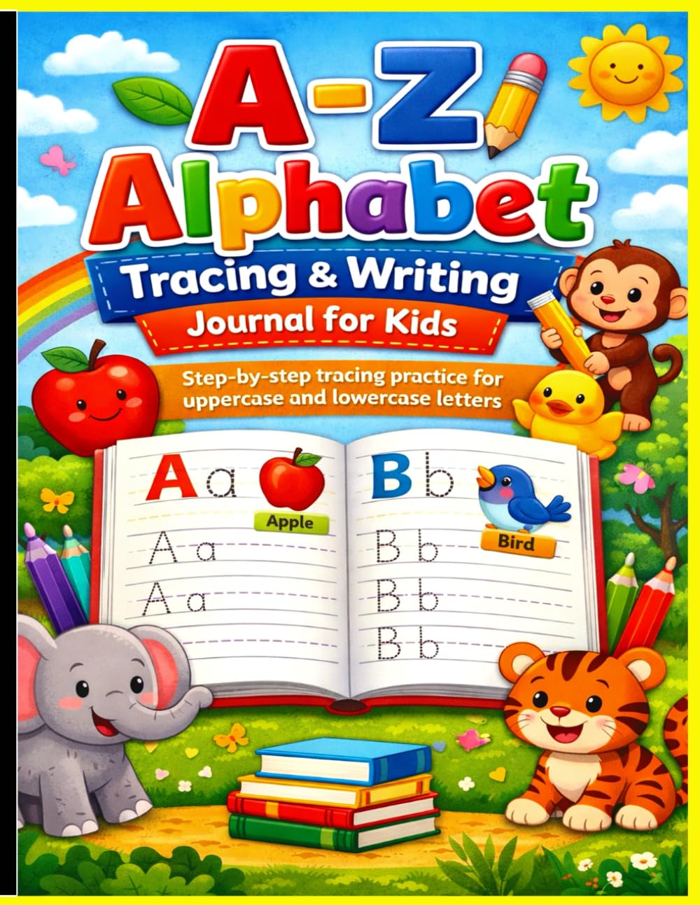 A to Z Alphabet Tracing & Writing Journal for Kids: Step by step tracing practice for uppercase & lowercase letters.