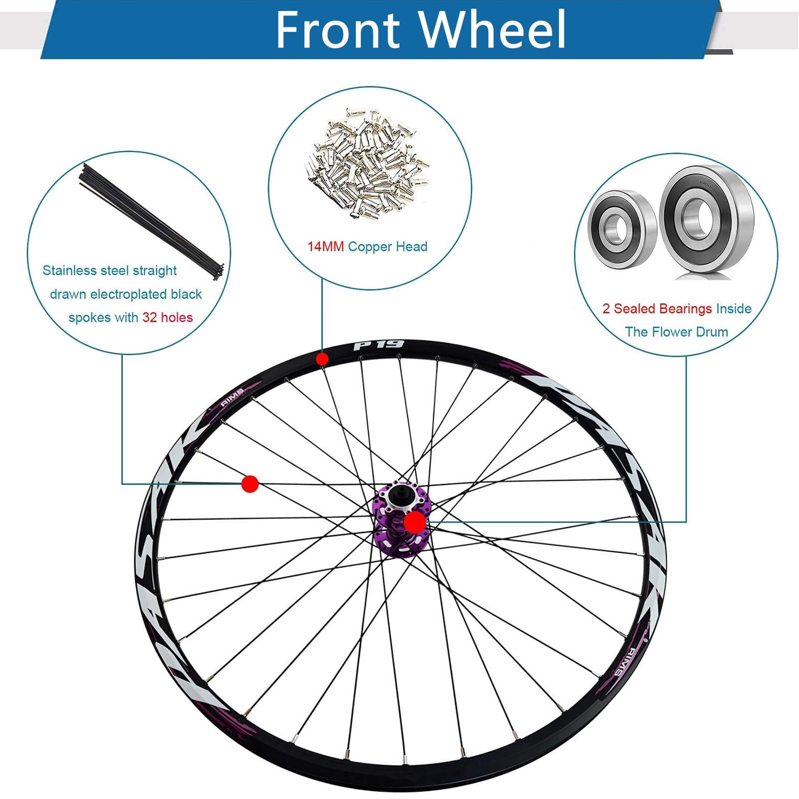Amazon.co.jp: MTB バイクホイールセット 24インチ ディスクブレーキ