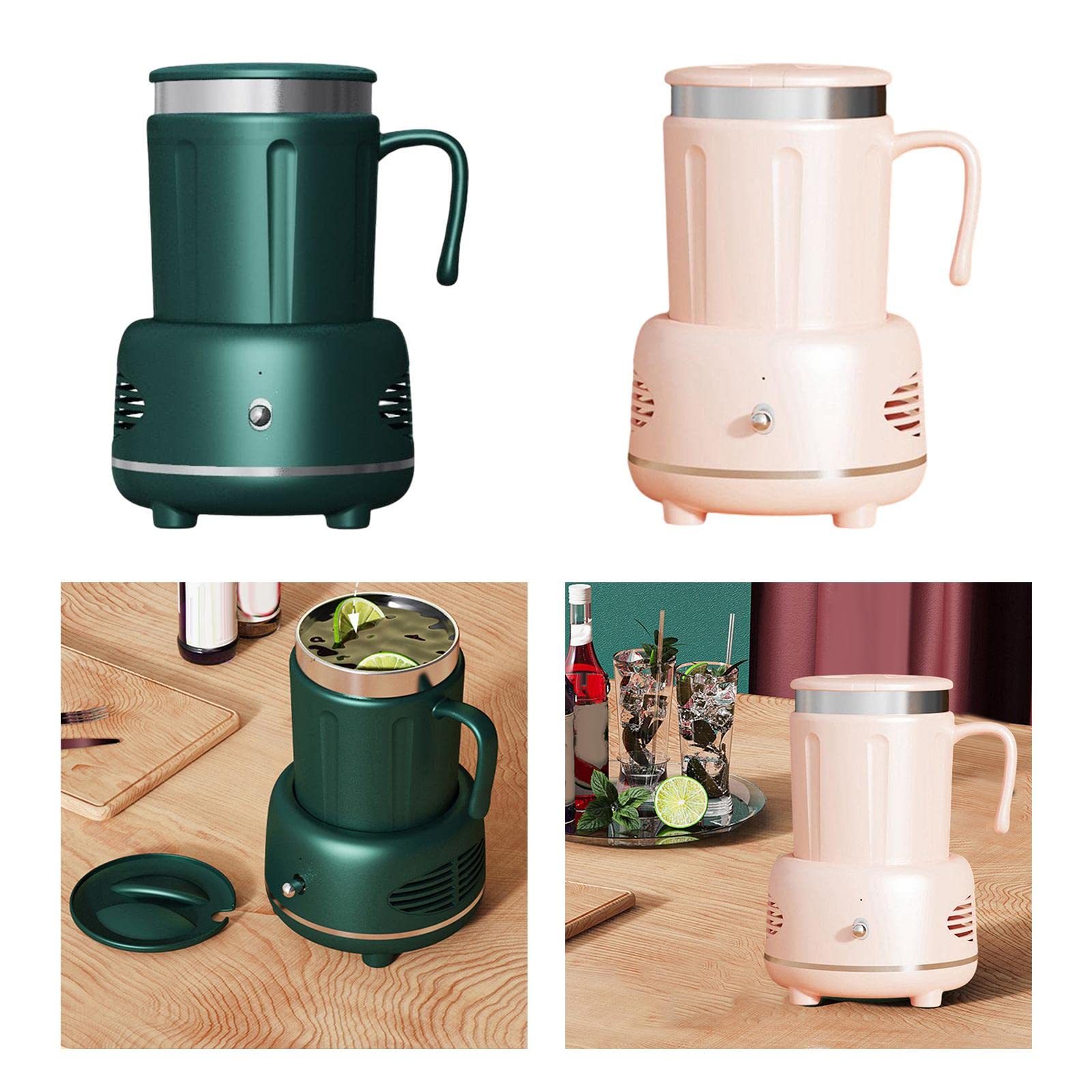 2 in 1 Cooler Warmer Cup Beer Cooler Heating and Cooling Beverage Plate Green-image-16
