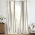 MIULEE 100% Blackout Curtains 96 Inch Long 2 Panels Set for Bedroom, Faux Luxury Linen Textured Black Out Room Darkening Back Tab Pleat with Hooks Floor to Ceiling Window Drapes for Living Room, Birch