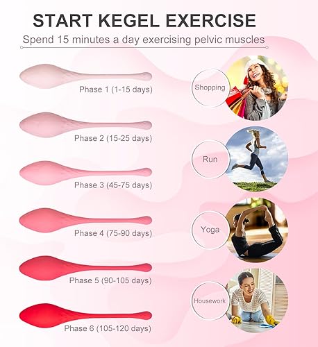 Miniatura 4 de Jannsk Kegel - Pelota de fitness para mujer, recomendada por médicos para ejercicios de fortalecimiento y estiramiento del suelo pélvico, productos