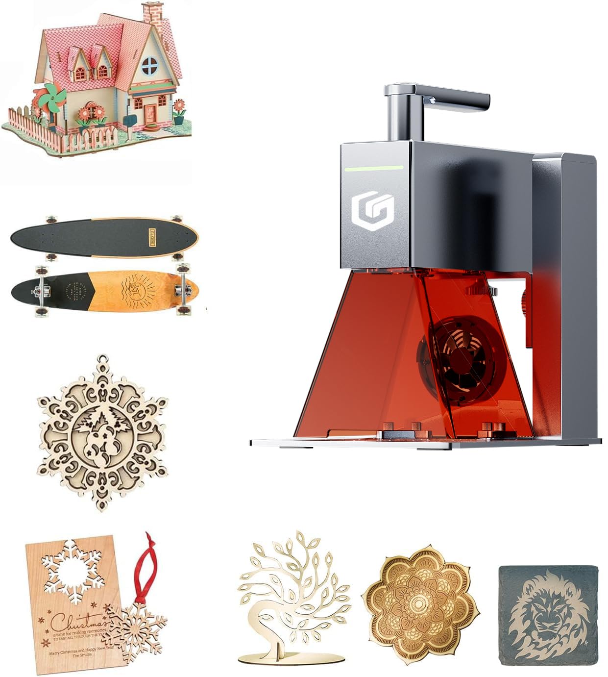 Longer Nano Graveur laser portable, 5000 mm/s haute vitesse, 0,05 mm de précision, pour bois, acrylique, cuir, tissu, métal, céramique, projets de bricolage