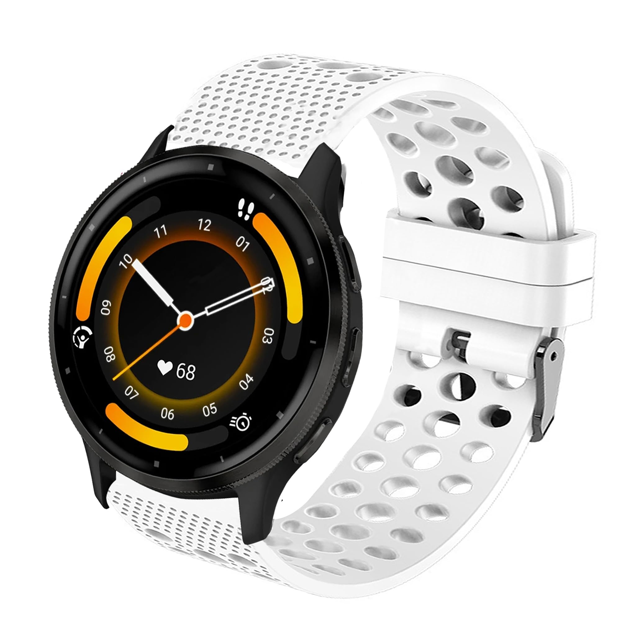 Compatible for Garmin Venu 3 Band, Lamshaw Quick Release 22mm Silicone Replacement Wristbands Sport Strap with Metal Buckle Garmin Venu 3/Venu 2/Forerunner 255/Forerunner 255 Music/Forerunner 265/Forerunner 745/vivoactive 4/First Avenger/Darth Vader (White)