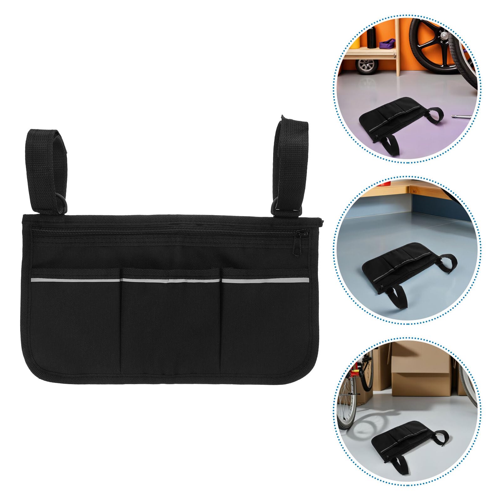 COLLBATH 3 Piezas Bolsa Para El Lado De La Silla De Ruedas Bolsas Laterales Para Sillas De Ruedas Black